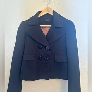 Twin-Set by Simona Barbieri Cropped Blazer – Black – Made in Italy – M